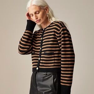 NWT J Crew New Relaxed Emilie Sweater Lady Jacket in Stripe, Size XS
